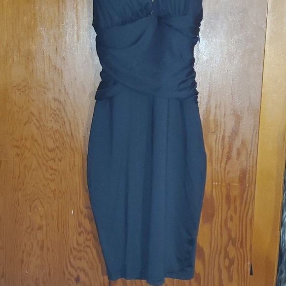 Stretchy V-Neck Little Black Dress - Picture 9 of 12